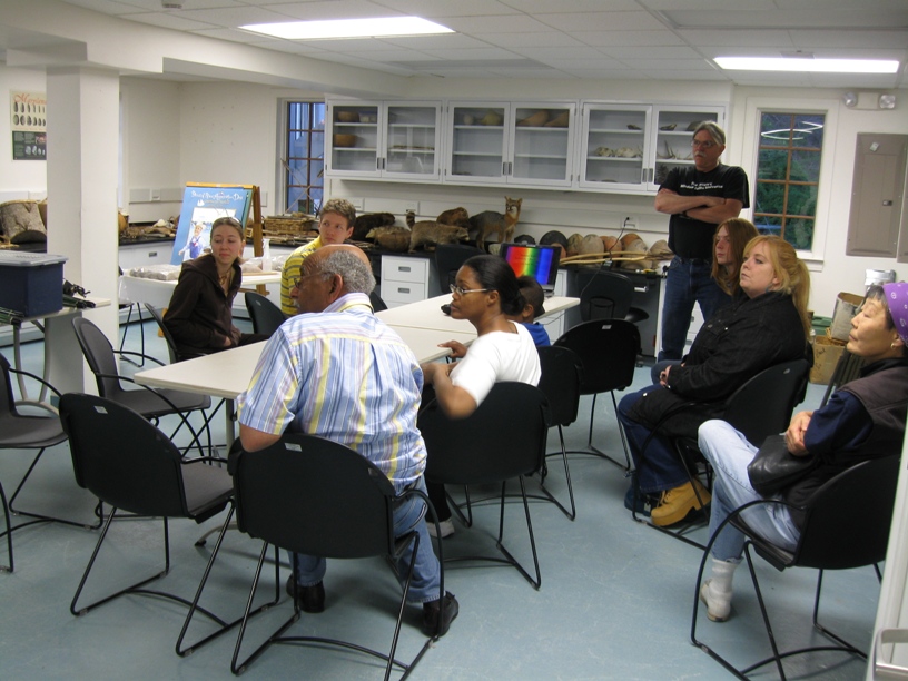 A meeting in progress in Breckinridge Educ. Center
